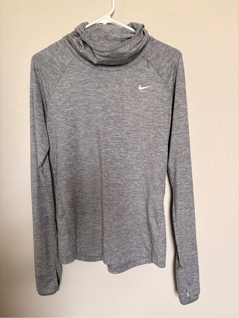 Nike Running Grey Heather Dri-FIT Long Sleeve Top S
